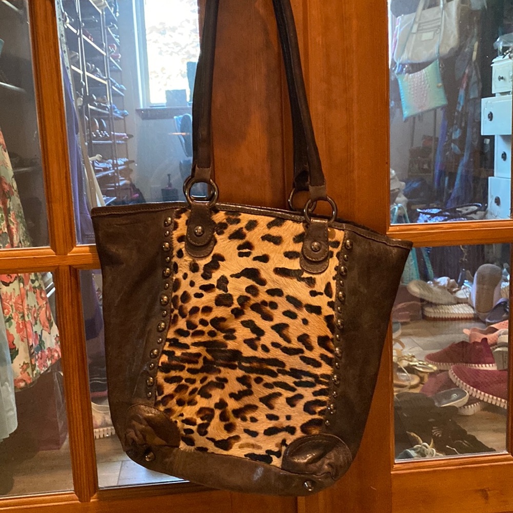 Innue Leather and Calf hair Bucket Bag